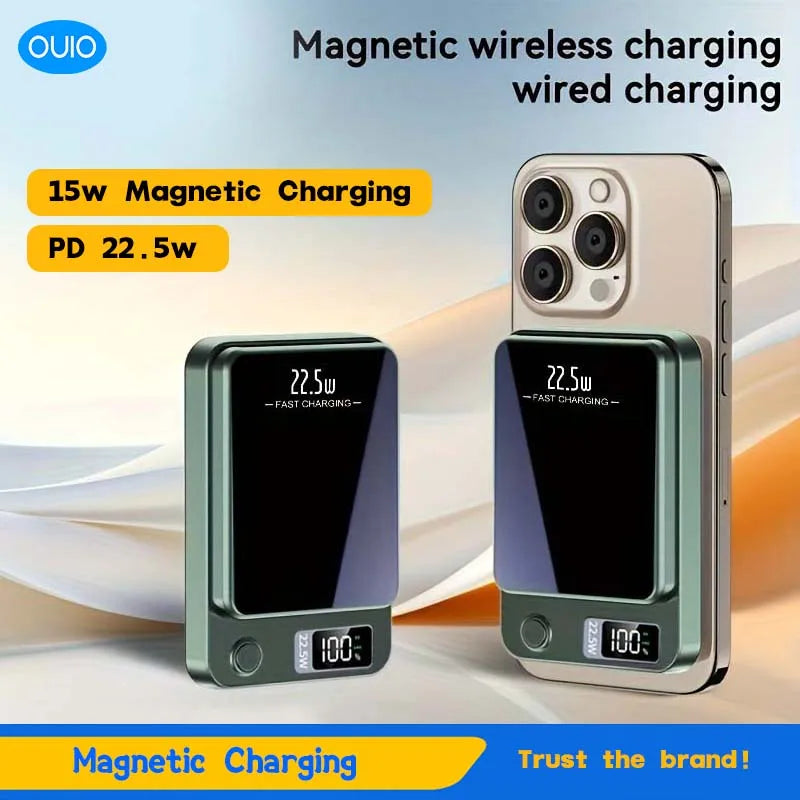 50000mAh Wireless Magnetic Power Bank Charger Fast Charging External Spare Battery For Apple iPhone Android Magsafes