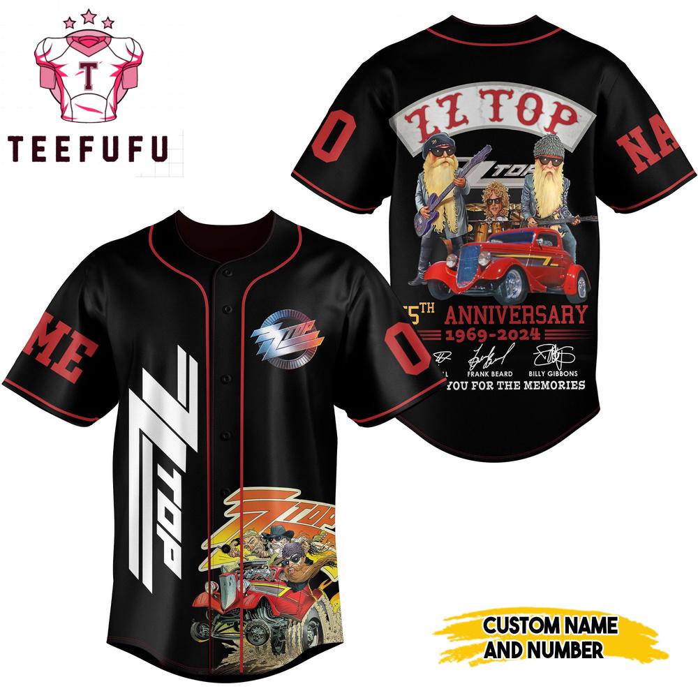 ZZ Top Band 55 Year Thank You For The Memories Baseball Jersey